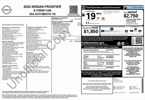 2022 Nissan Frontier S