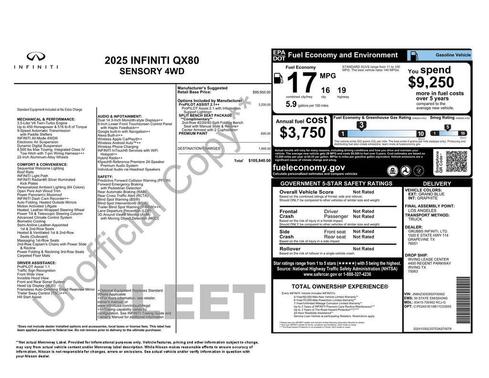 2025 INFINITI QX80 SENSORY AWD