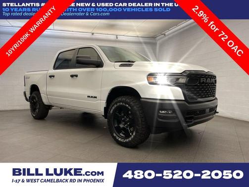 Bright White Clearcoat 2026 RAM 1500 Warlock Crew Cab 4x4 5'7' Box