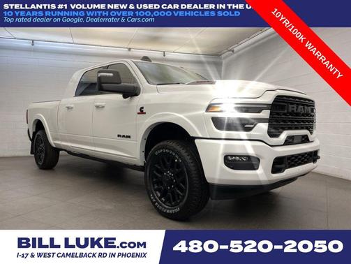 Bright White Clearcoat 2026 RAM 3500 Limited Mega Cab 4x4 6'4' Box