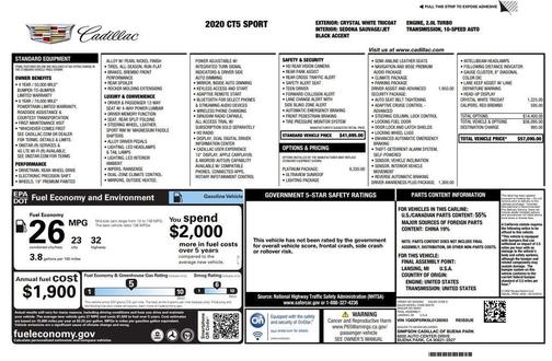Crystal White Tricoat 2020 Cadillac CT5 Sport RWD