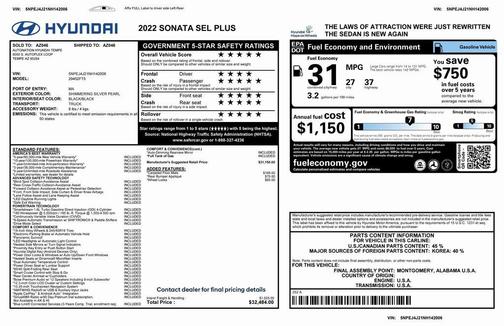 2022 Hyundai SONATA SEL Plus