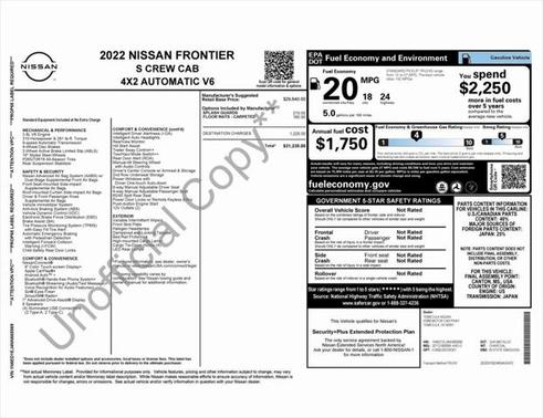 2022 Nissan Frontier S