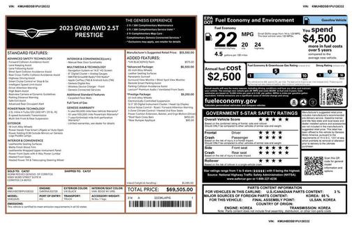 Vik Black 2023 Genesis GV80 2.5T