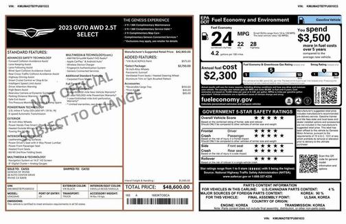 2023 Genesis GV70 2.5T AWD
