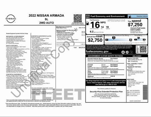 Aspen White Tricoat 2022 Nissan Armada SL 2WD