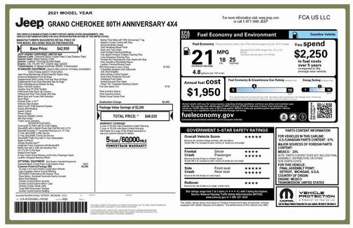 2021 Jeep Grand Cherokee 80th Anniversary 4X4
