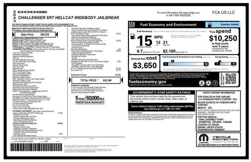 White Knuckle Clearcoat 2023 Dodge Challenger SRT Hellcat