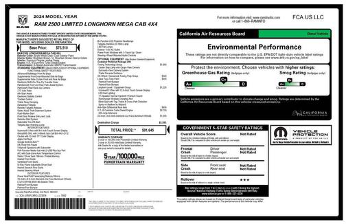 Bright White Clearcoat 2024 RAM 2500 Longhorn