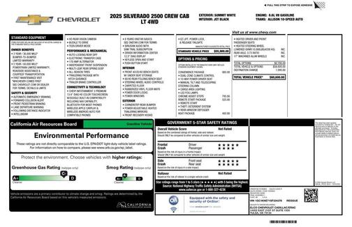 Summit White 2025 Chevrolet Silverado 2500 LT