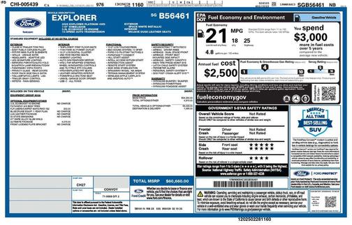 Space White Metallic 2025 Ford Explorer Platinum