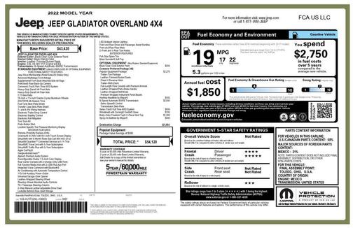 Black Clearcoat 2022 Jeep Gladiator Overland