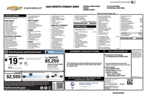 2020 Chevrolet Corvette Stingray w/2LT