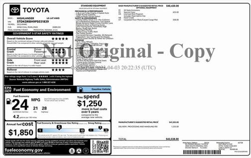 2023 Toyota Highlander LE