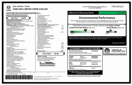 2021 RAM 2500 Limited Crew Cab 4x4 6'4' Box