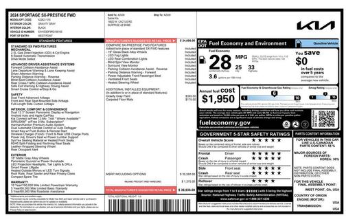 Gravity Gray 2024 Kia Sportage SX-Prestige