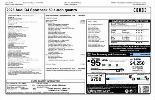 2023 Audi Q4 e-tron Sportback Prestige 50 quattro