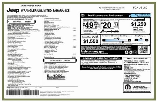 2022 Jeep Wrangler Unlimited 4xe Sahara