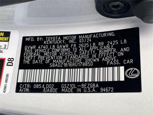 2024 Lexus ES 350 Base