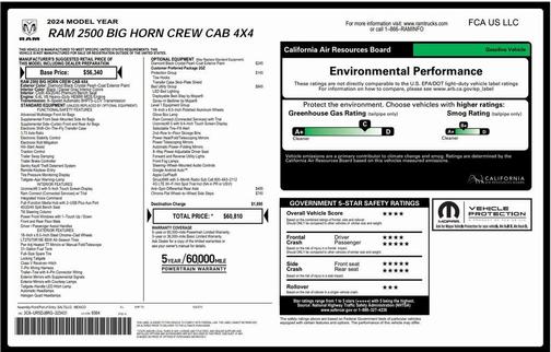 2024 RAM 2500 Big Horn Crew Cab 4x4 6'4' Box