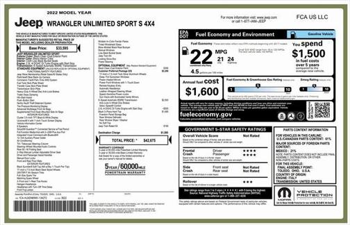2022 Jeep Wrangler Unlimited Sport