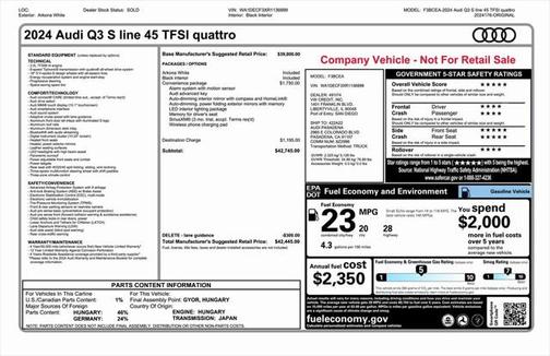 2024 Audi Q3 Premium 45 TFSI S line quattro Tiptronic