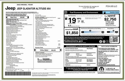 2022 Jeep Gladiator Altitude 4x4