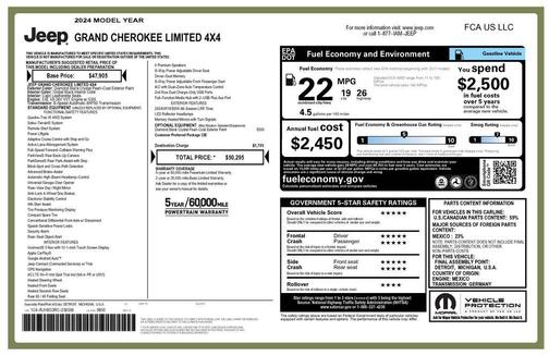 Diamond Black Crystal Pearlcoat 2024 Jeep Grand Cherokee Limited