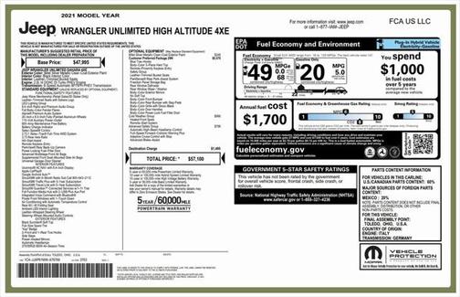 2021 Jeep Wrangler Unlimited 4xe Sahara High Altitude