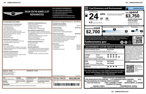 Makalu Gray 2024 Genesis GV70 2.5T AWD