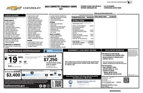Silver Flare Metallic 2024 Chevrolet Corvette Stingray w/1LT
