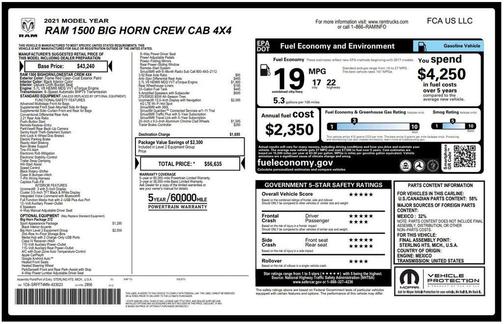Flame Red Clearcoat 2021 RAM 1500 Big Horn/Lone Star