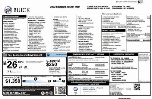 2022 Buick Envision FWD Avenir