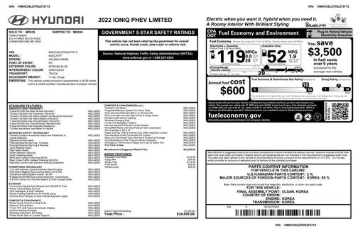 2022 Hyundai IONIQ Plug-In Hybrid Limited