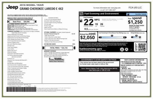 2016 Jeep Grand Cherokee Laredo