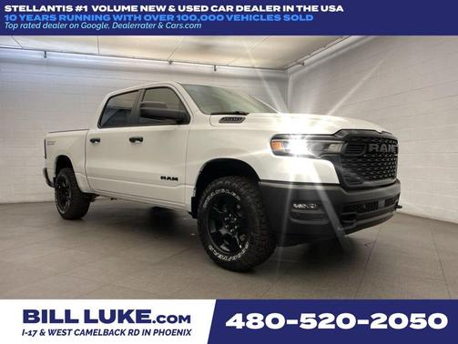 Bright White Clearcoat 2026 RAM 1500 Warlock Crew Cab 4x4 5'7' Box