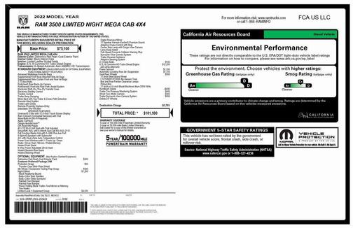 2022 RAM 3500 Limited Mega Cab 4x4 6'4' Box