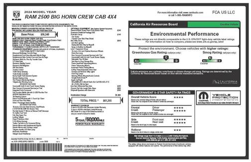 2024 RAM 2500 Big Horn Crew Cab 4x4 6'4' Box