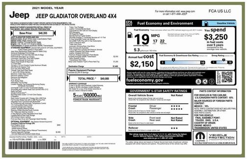 2021 Jeep Gladiator Overland