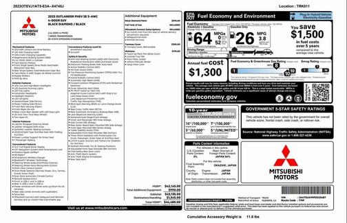 2023 Mitsubishi Outlander PHEV SE S-AWC