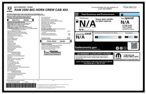 2019 RAM 2500 Big Horn Crew Cab 4x4 6'4' Box