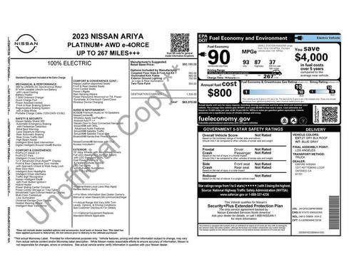 Boulder Gray Pearl/Black Diamond Pearl 2023 Nissan ARIYA PLATINUM+