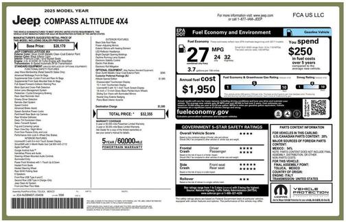 Silver Zynith Metallic Clearcoat 2025 Jeep Compass Latitude