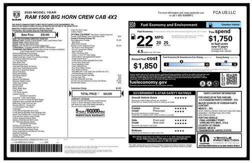 Granite Crystal Metallic Clearcoat 2020 RAM 1500 Big Horn/Lone Star