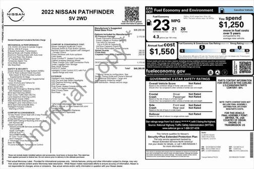 2022 Nissan Pathfinder SV 2WD
