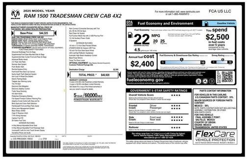 Bright White Clearcoat 2025 RAM 1500 Tradesman