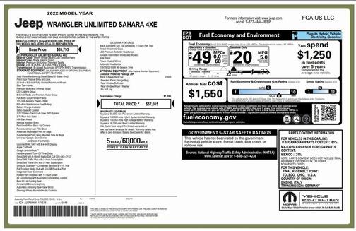 2022 Jeep Wrangler Unlimited 4xe Sahara