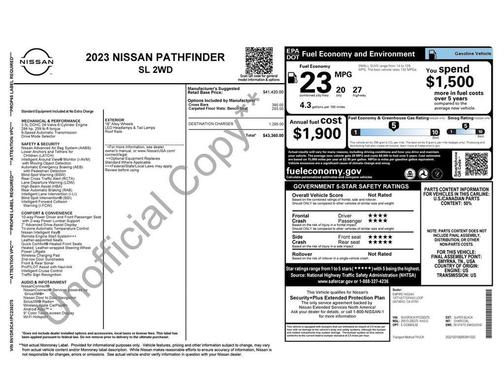 Super Black 2023 Nissan Pathfinder SL FWD