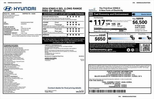 2024 Hyundai IONIQ 6 SEL