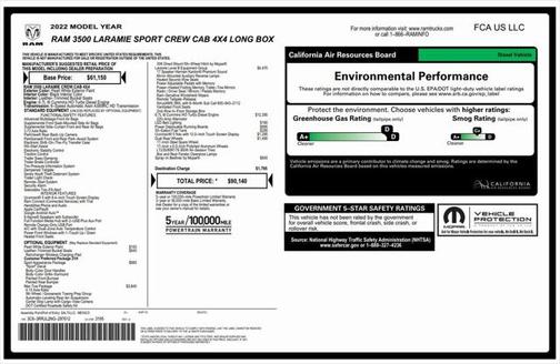 2022 RAM 3500 Laramie Crew Cab 4x4 8' Box